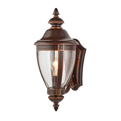 Patio or Décor Garage Waterproof Outdoor Up-Facing Exterior Light for Front Door NOMA Four-Sided Outdoor Wall Lantern Backyard Bronze Finish with Clear Glass Panels Patio or Décor Garage Waterproof Outdoor Up-Facing Exterior Light for Front Door NOMA Four-Sided Outdoor Wall Lantern Backyard Bronze Finish with Clear Glass Panels